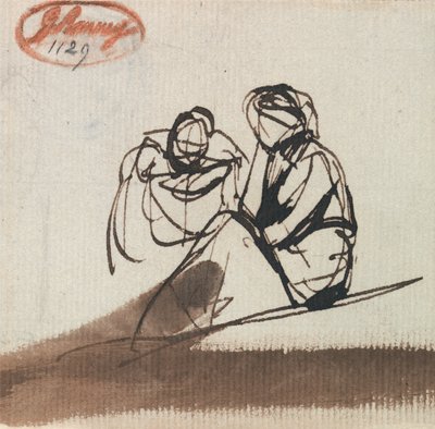 Due figure sedute da George Romney